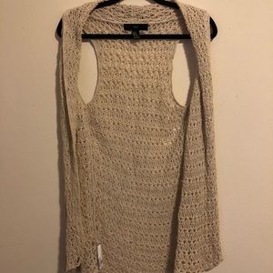 Beige Knit Sweater Vest - Size S